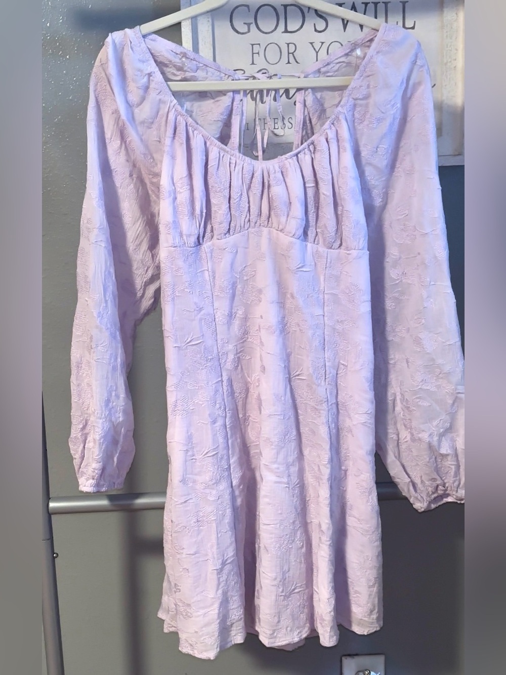 wild fable Lavender Textured Long-Sleeve Mini Dress